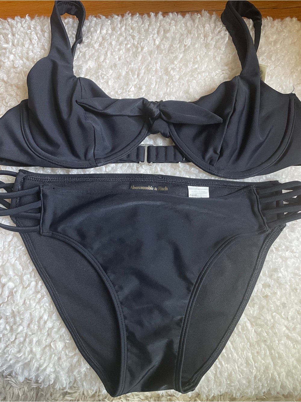 Abercrombie & Fitch Black Underwire Tie-Front Bikini